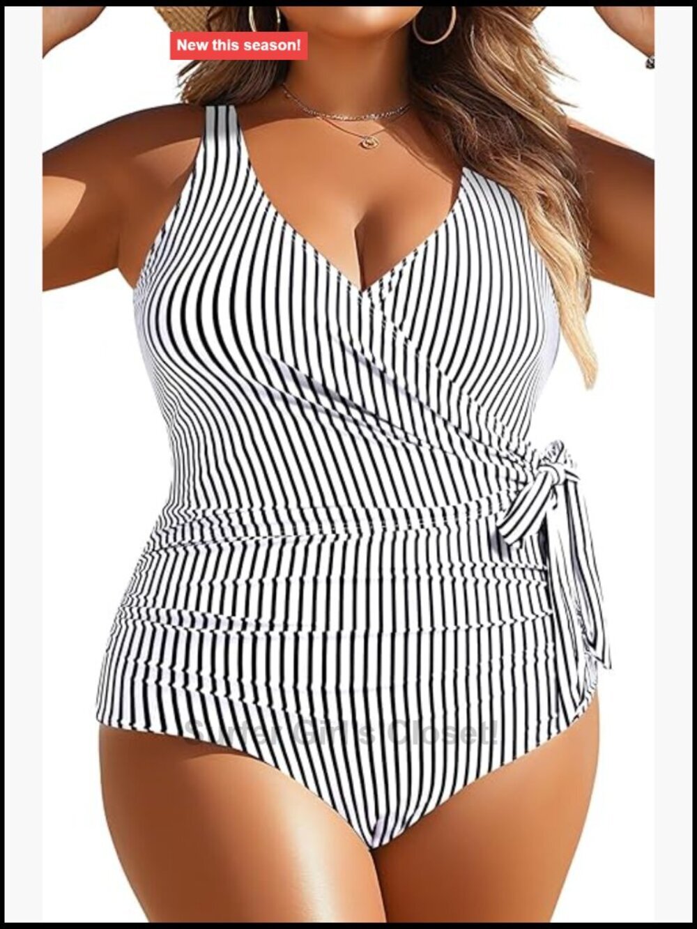 Plus Size One Piece Swimsuit Tummy Control Full Coverage Swimwear